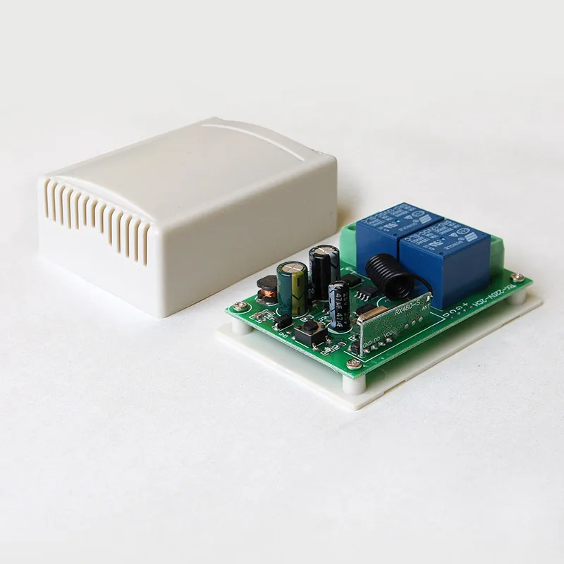 433Mhz 2CH Receiver 433 МГц Универсальный 2CH беспроводной релейный RF переключатель дистанционного управления AC 85 В~ 250 В 110 В 220 В гетеродинный приемник Умный дом модуль переключателя - Цвет: 433Mhz 2CH Receiver