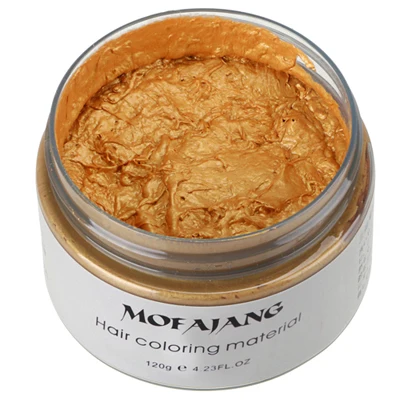 gold MOFAJANG одноразовая формовочная паста для волос цветной воск 7 цветов на выбор белый фиолетовый серый серебристый пепельный воск для волос Прямая поставка - Цвет: gold