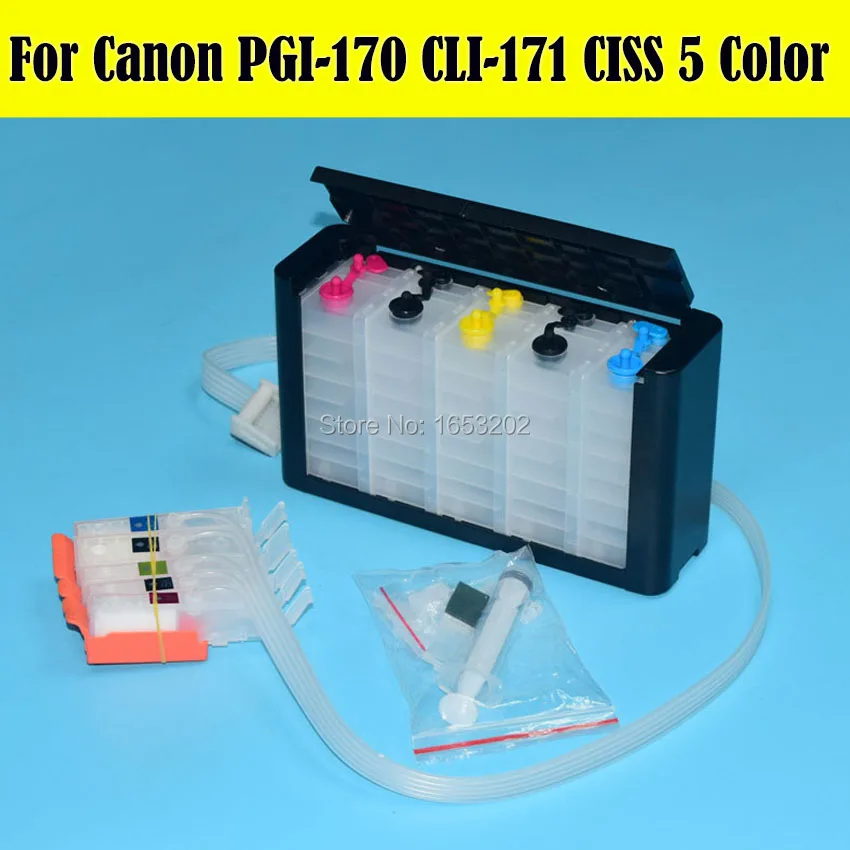 5 цветов пустые непрерывной подачи чернил Системы для Canon PGI-170 CLI-171 СНПЧ MG6180 MG5710