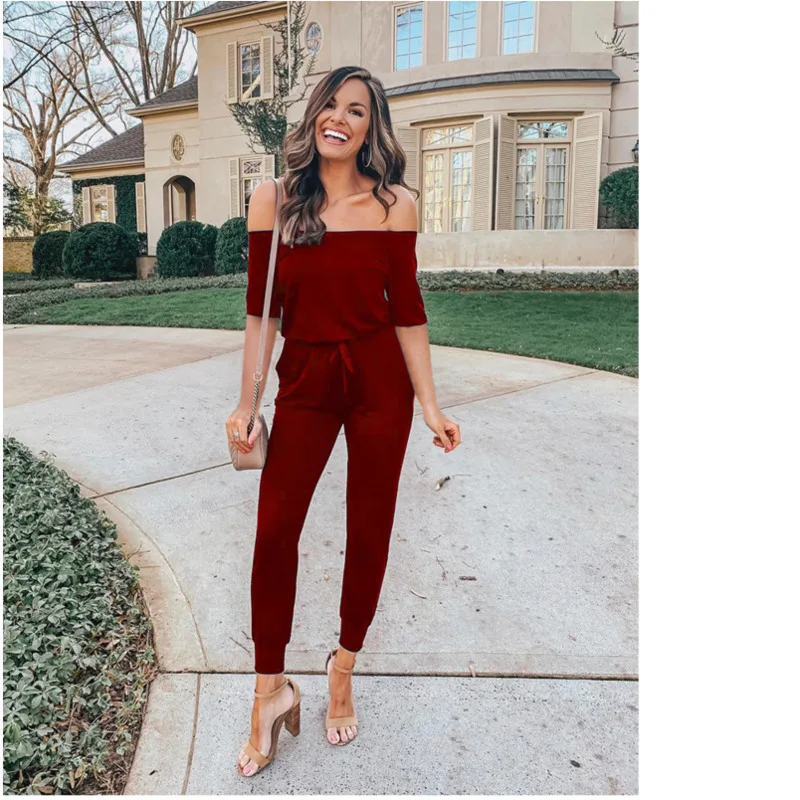 Женские летние длинные брюки с открытыми плечами без бретелек|Женские