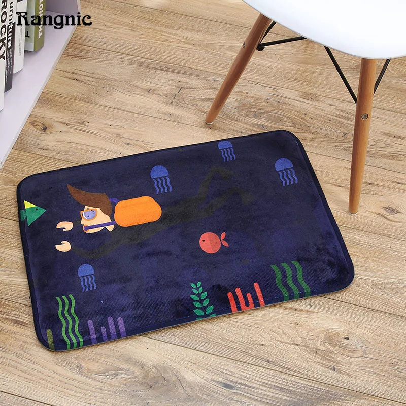 40x60 см Русалка морской двери Коврики коралловый флис этаж Ковры Нескользящие