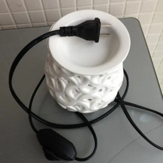 Белая полая электрическая керамическая масляная горелка ароматическая лампа