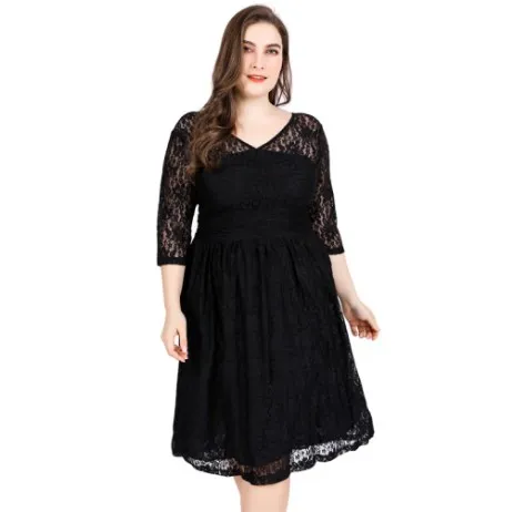 6XL Plus Size Crochet Lace Dress 2019 New Summer Vintage Bodycon Women Sexy Backless Vestidos Robe Party FW43 | Женская одежда