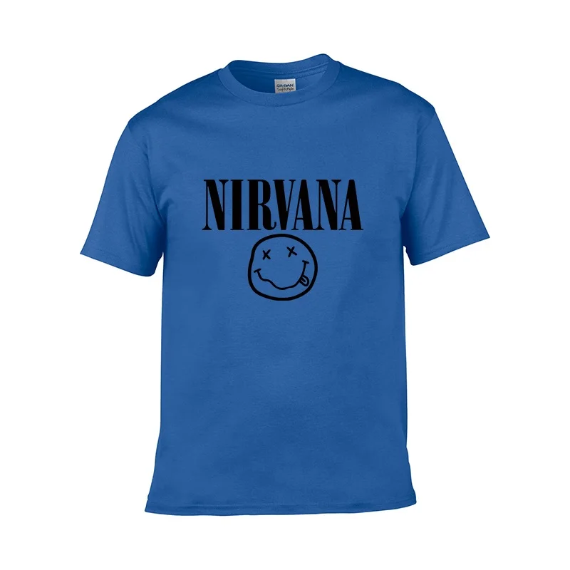 2019 новый бренд рок группа nirvana хип хоп Мужская рубашка с короткими рукавами 100%