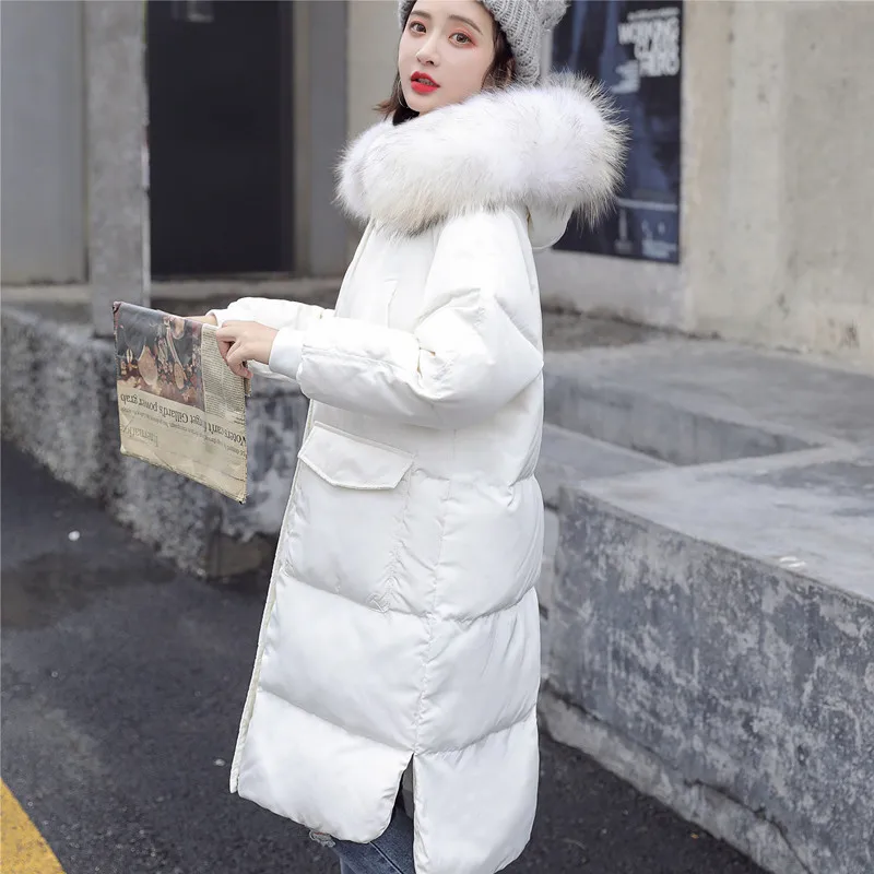 Новинка 2019 зимний женский пуховик большой меховой воротник с капюшоном Jouter