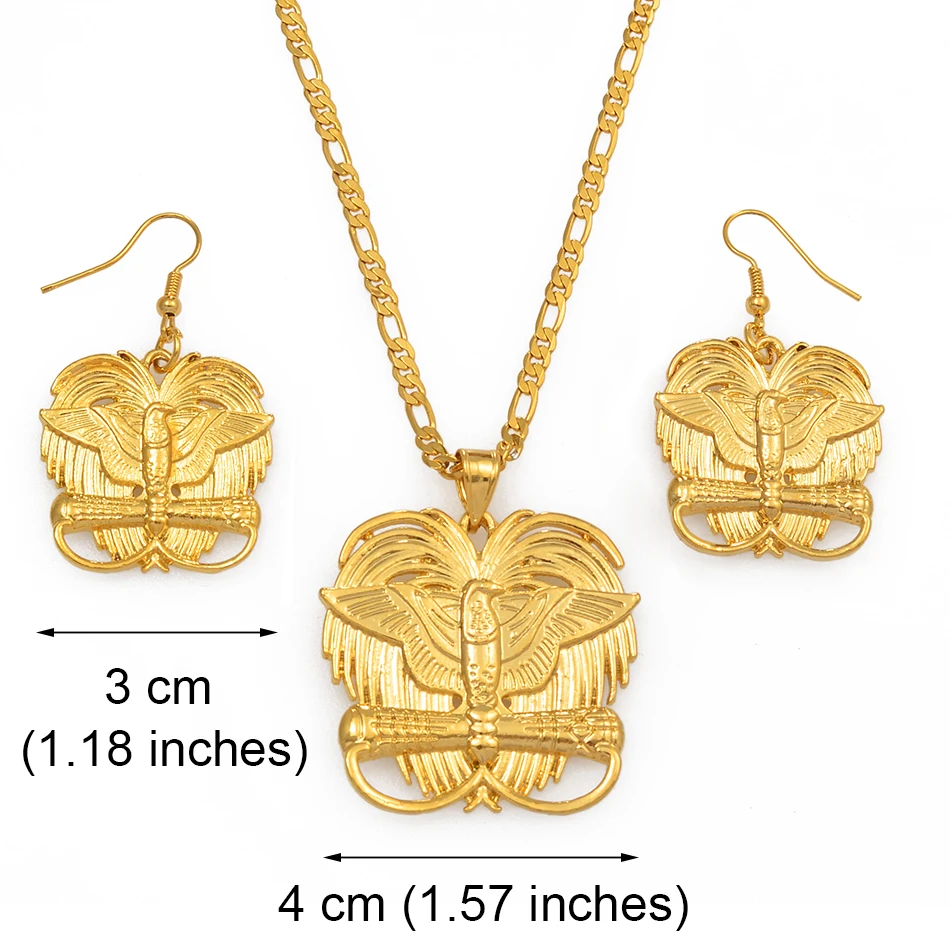 Anniyo цвета золота райская птица кулон ожерелья для женщин Папуа Новой Гвинее Jewelry