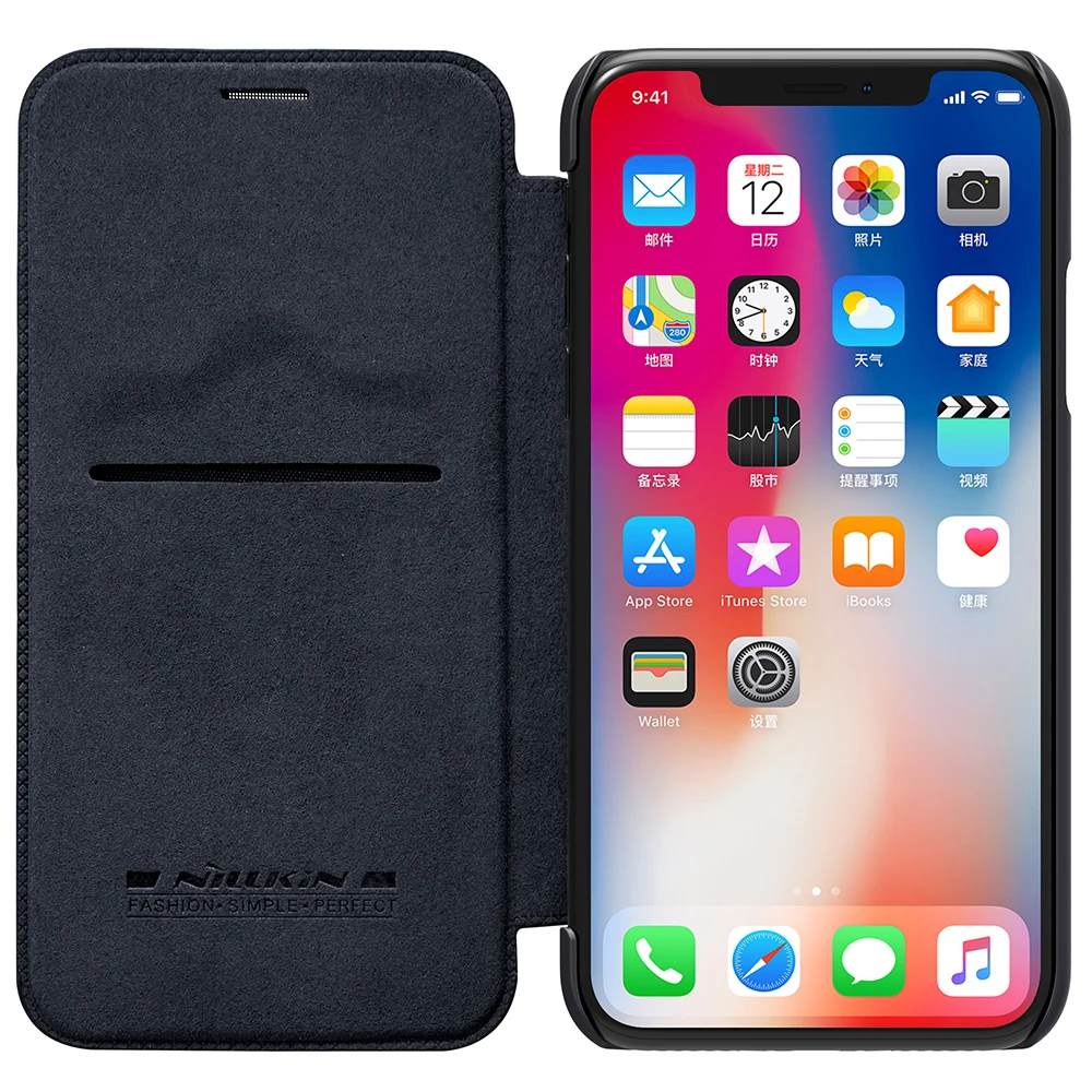10 шт./лот оптовая продажа кошелек серии NILLKIN Qin кожаный чехол-книжка для Apple iphone xs x