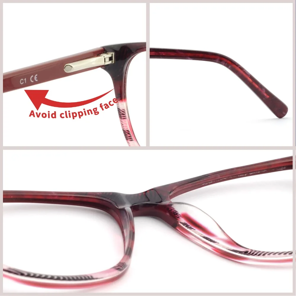 

Reading Glasses Frame Women Vintage Textured Spectacle Myopia Clear Eyeglasses Frames Nerd Optical Frames Box MARE AZZURO OC7016