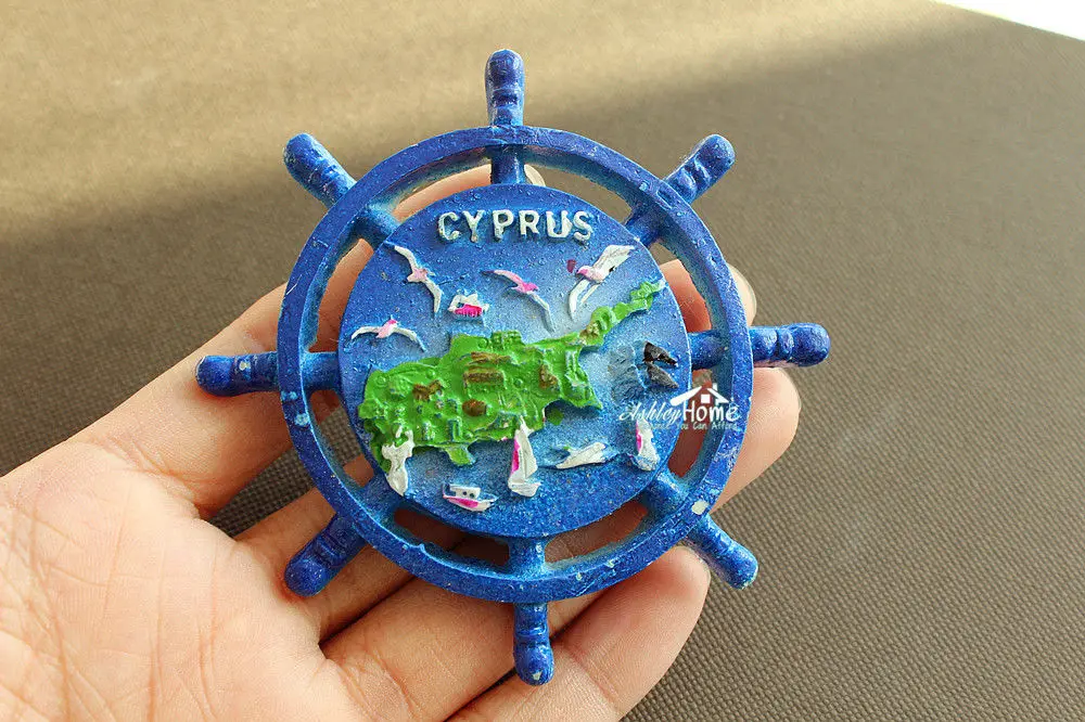 Кипр туристических путешествий Сувенир ручная роспись 3D смолы магнит на