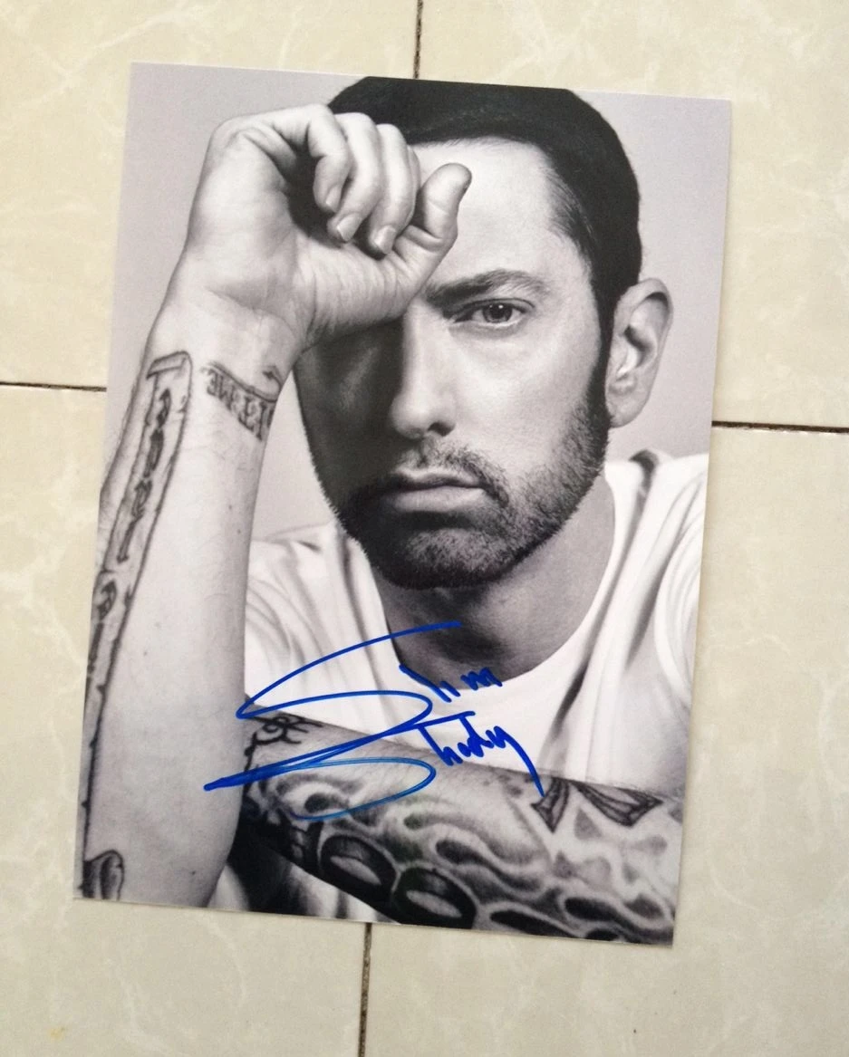 Подписано Eminem Slim Shady autographed оригинальное фото 7 дюймов Коллекция 102018C