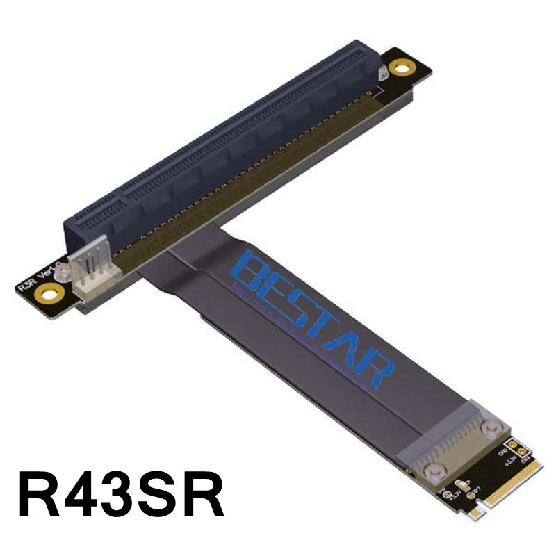 Riser PCI e PCIE x16 To M.2 NGFF NVMe Key M key Card Express 16x Gen3.0 32G/bps удлинитель ленточный кабель 10 см 30 60