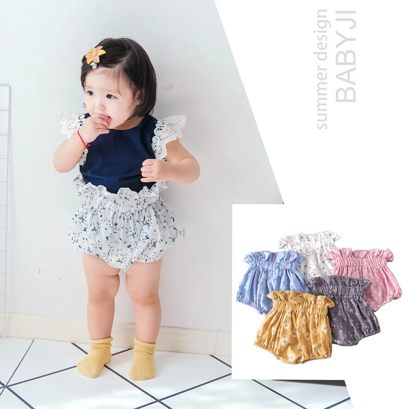 

2021 0-3 years summer girls clothes new cotton ruffle bloomers toddler baby girl clothing PP shorts