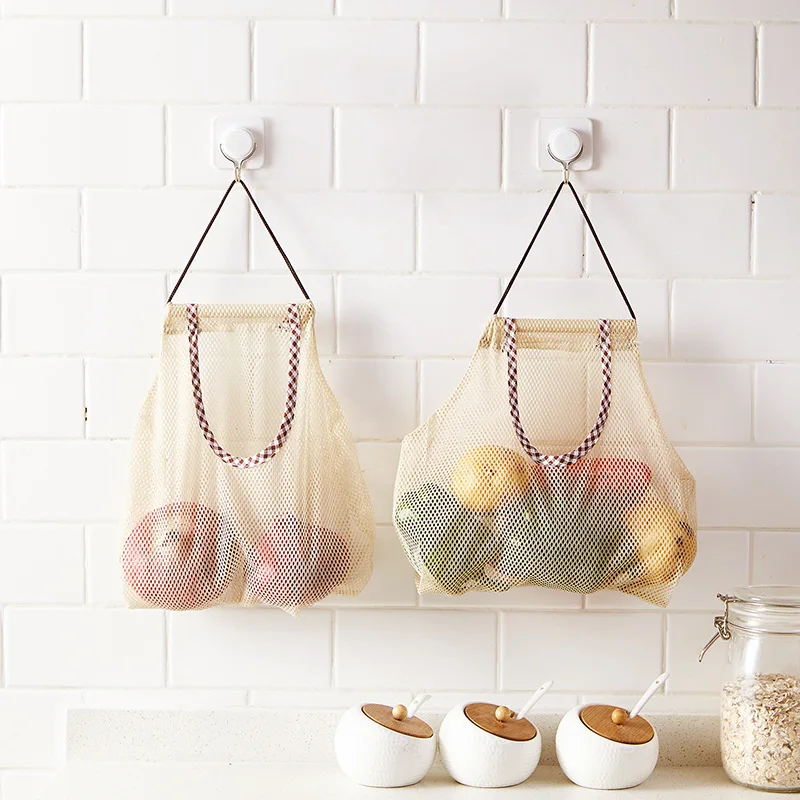 Fruit Vegetable Garlic Onion Hanging Storage Bag Breathable Reusable Mesh Bags makeup storage Organizer Home Kitchen Accessories | Дом и сад