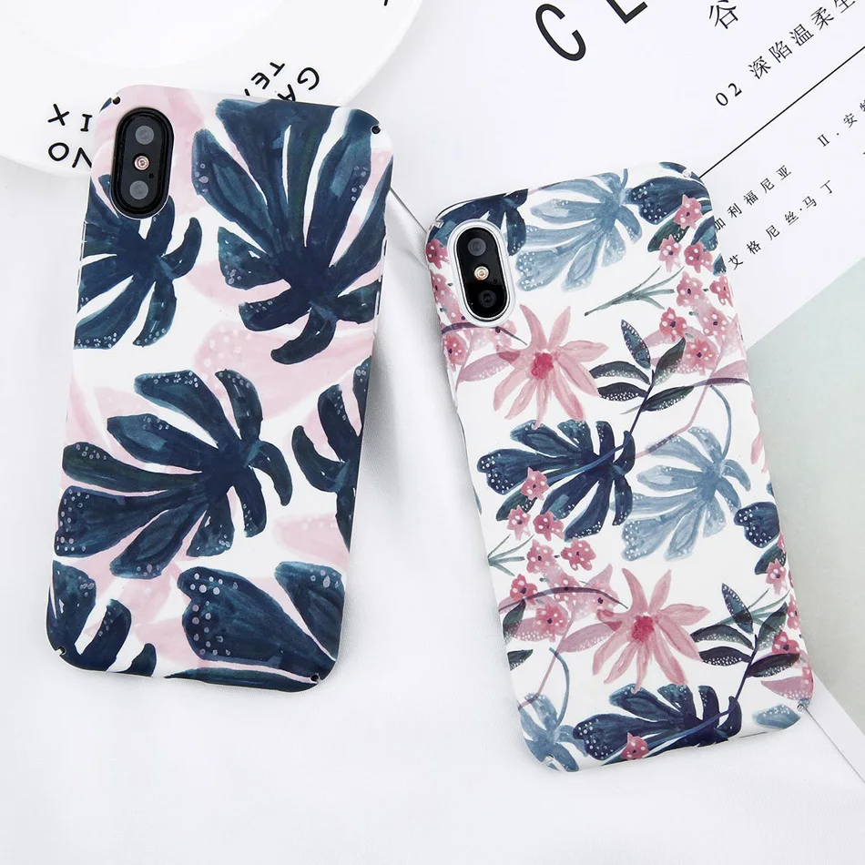 Moskado Жесткий PC чехол для телефона iPhnoe 7 8 6 6s Plus Кактус Цветок Лист Чехол для iPhone X XS Max XR карамельный цвет полное покрытие Капа