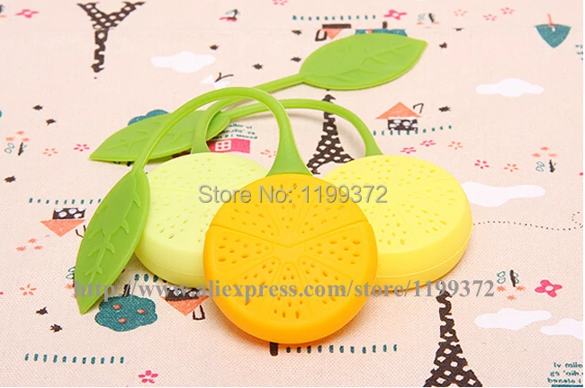 200 шт./лот Силиконовый Фильтр в форме лимона ситечко для заваривания чая