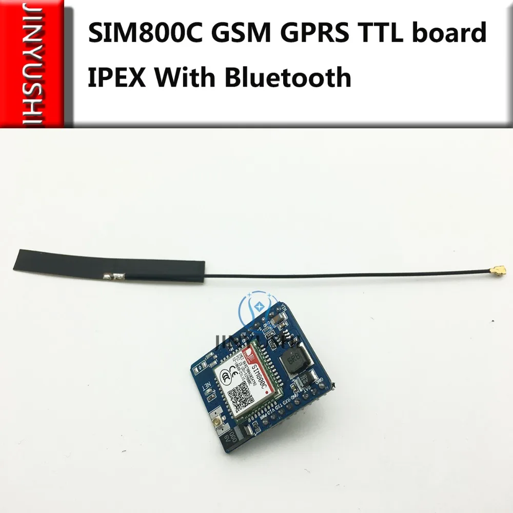 JINYUSHI для SIM800C GSM GPRS 2G TTL макетная плата + FPC Антенна IPEX с Bluetooth DTU четырехдиапазонный