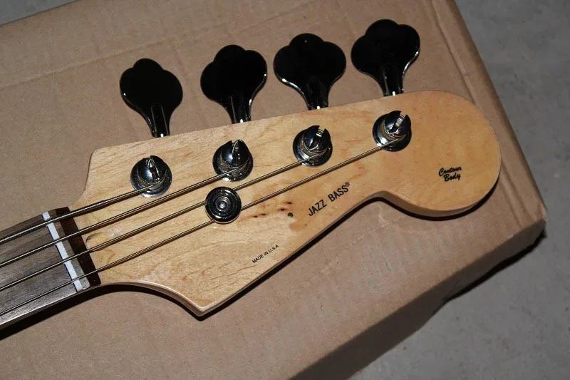 Бесплатная доставка Пользовательские клен шеи F Jazz Bass Винтаж активные