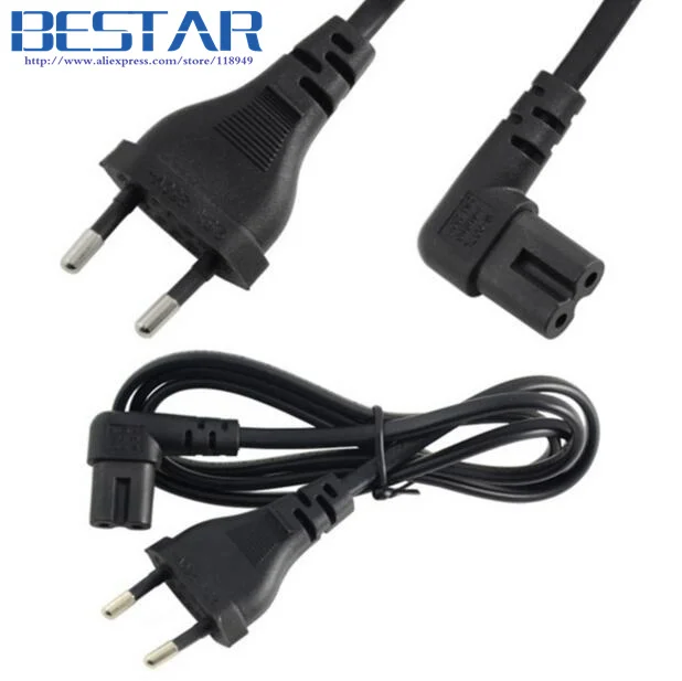 Европа и США 2pin папа до 90 градусов прямоугольный IEC 320 IEC320 C7 кабель питания 1 м 100 см
