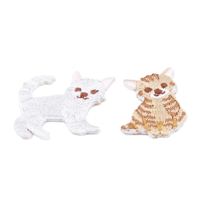 Швейная ткань милые маленькие животные вышитые отверстия задний клей дети