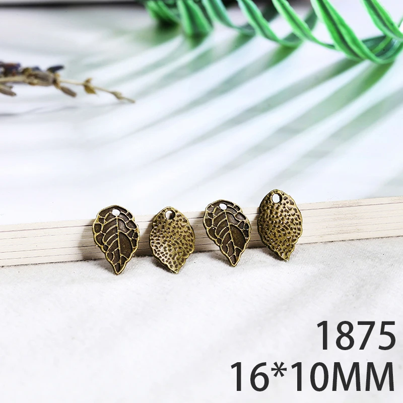 

16*10mm 20pcs Leaves Alloy Pendant For Diy Jewelry Making 2 Colors Antique Silver Antique Bronze No.1875