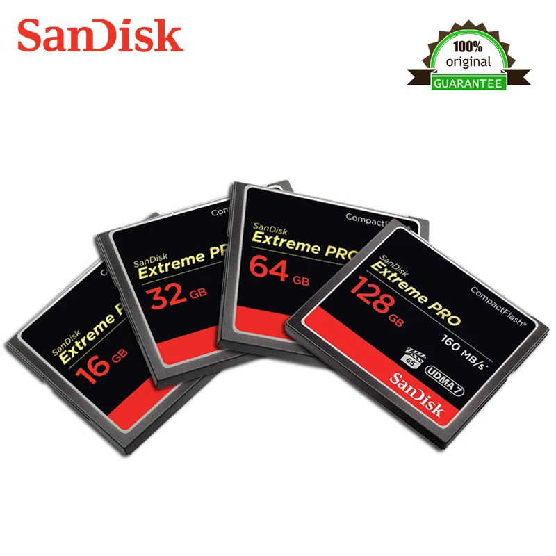 Sandisk Extreme Pro Compactflash карта памяти CF 16 ГБ 32 64 128 256 до 160 МБ/с./с Скорость чтения для