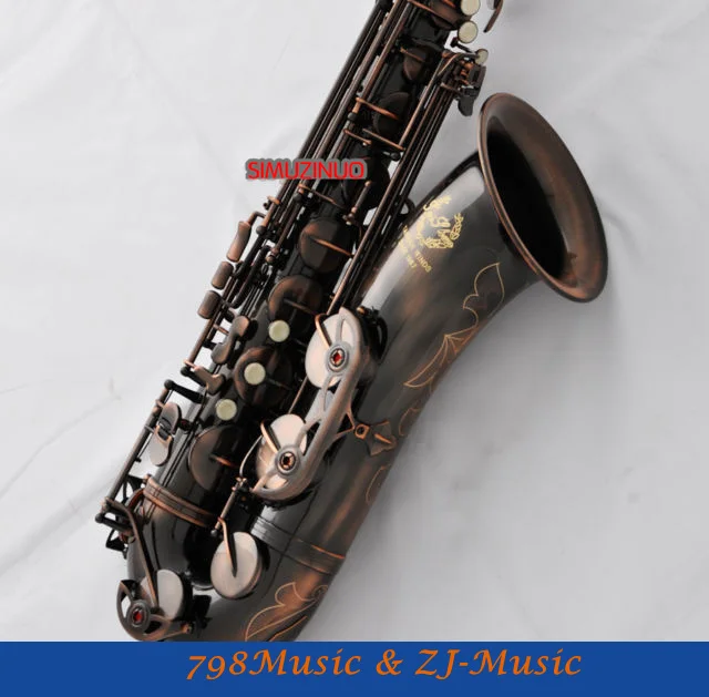 Профессиональный тенор саксофон с красной антикварной отделкой Bb Sax High F #