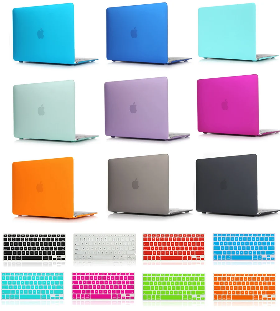 Новый матовый Жесткий Чехол для ноутбука + чехол клавиатуры Macbook Pro Retina 12 13 15 Air 11
