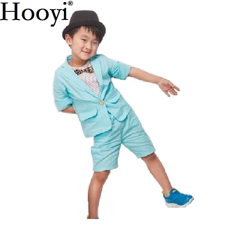 

Hooyi Baby Boys Business Suits Light Blue 5-Cent Pant Children Fashion 2-Pieces Clothes Set Kids Boy Outfits Jacket Shorts Pants