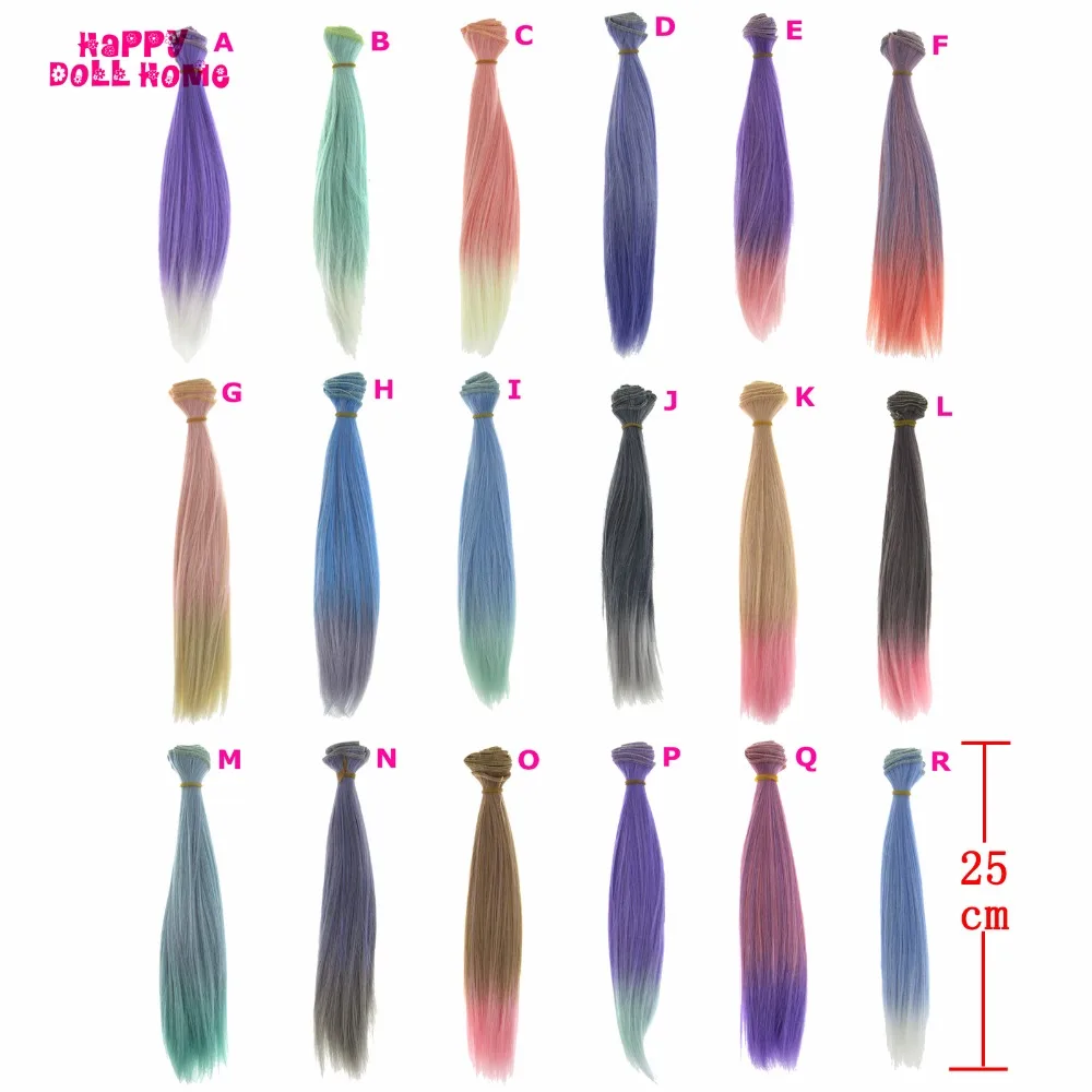 25*100 см BJD парики DIY кукла градиент прямые волосы для SD Blythe 1/3 1/4 1/6 аксессуары кукол