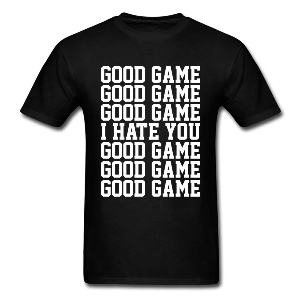 Футболка с надписью GOOD GAME Мужская футболка Забавные футболки I HATE YOU GG черно-белые