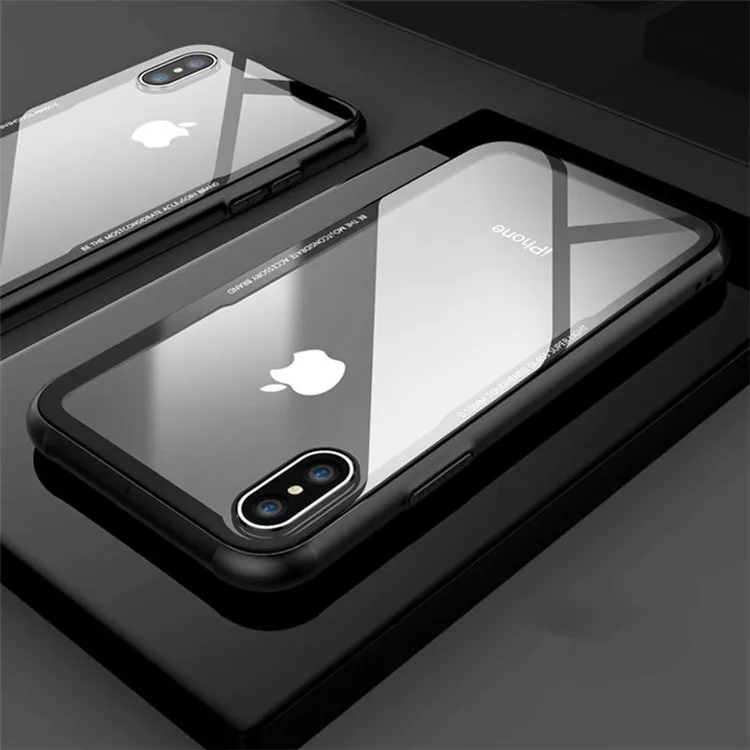 Роскошь для IPhone X 10 Мягкие TPU край закаленное Стекло ультра тонкий прозрачный