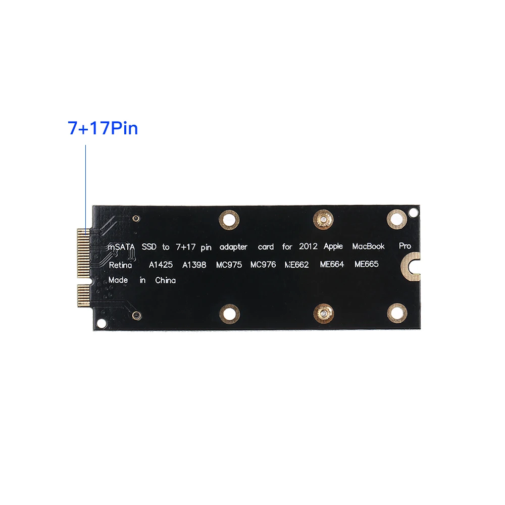 MSATA SSD до 7 + 17Pin адаптер карта для 2012 Apple Macbook Pro Retina A1425 A1398 Mini PCI E SATA конвертер