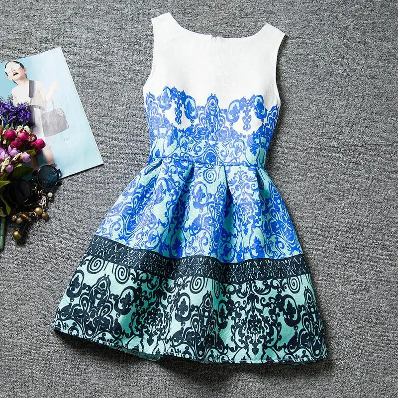 7 Color Cotton Girl Dress Retro Baby Girls Print Dresses Sleeveless Chinese Cheongsam Spring Summer Clothes Hot 2016 | Детская одежда и