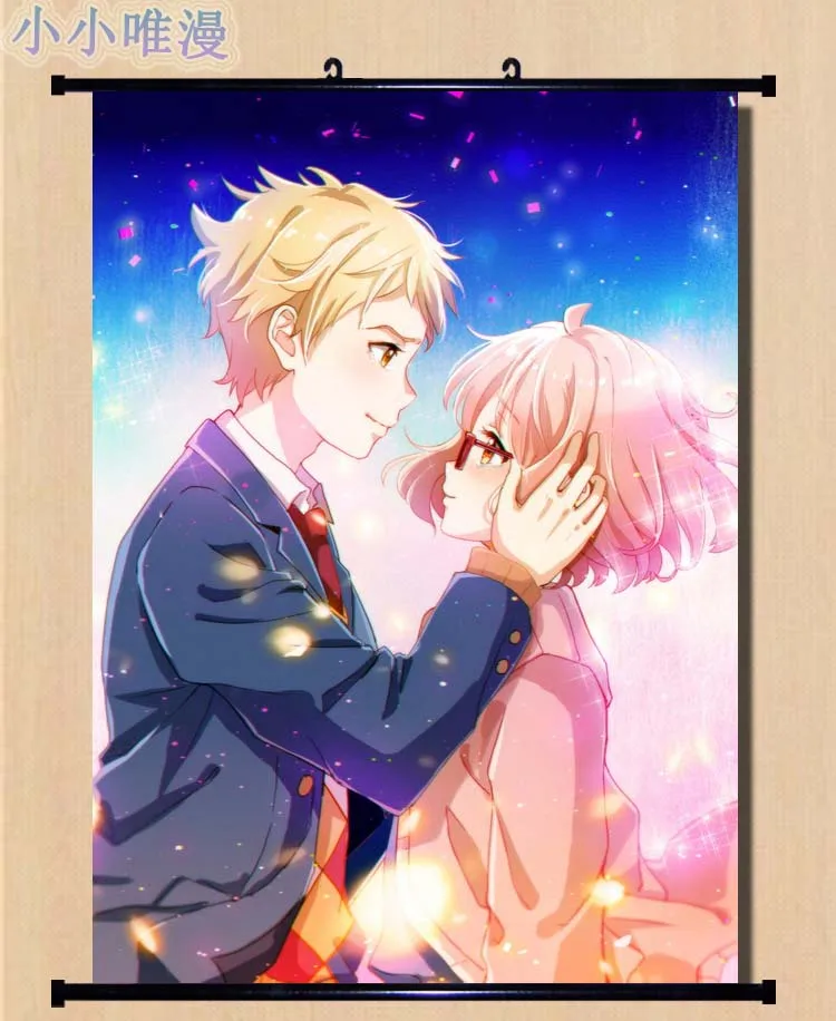 Аниме Kyokai no Kanata Мирай Курияма & Kanbara Akihito Nase Mitsuki домашний Декор стены прокрутки