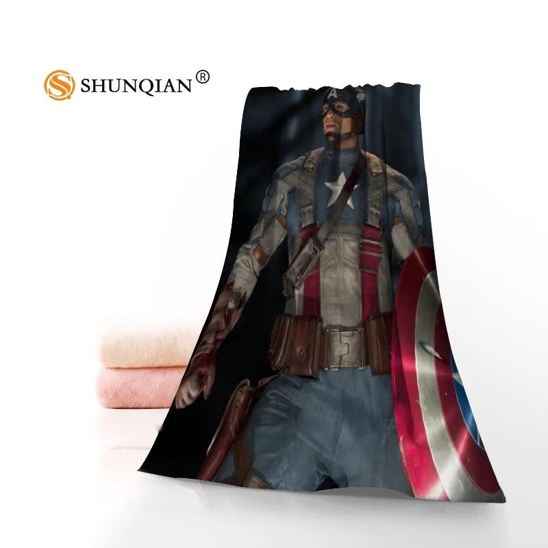 Towel Высокое качество, полотенце для лица Капитан Америка/банное полотенце на заказ, супер абсорбирующее полотенце из микрофибры s 35x75 см, 70x140 см - Цвет: Towel