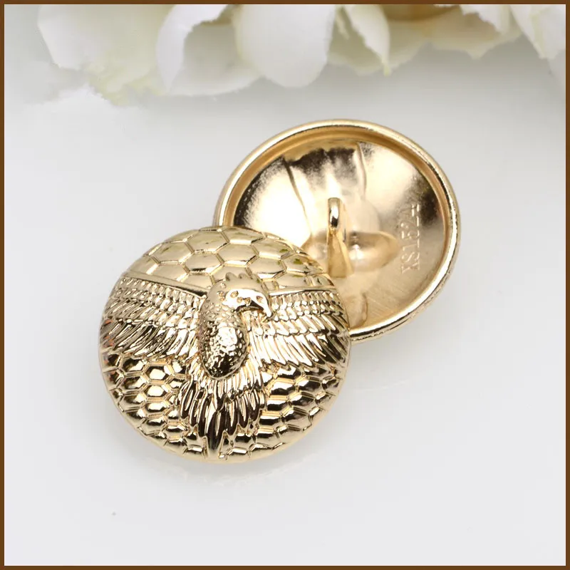 

20 pcs/lot High Grade Metal Buttons European Golden Eagle Button Fashion Women Trench Coat Men's Casual Clothes Buttons