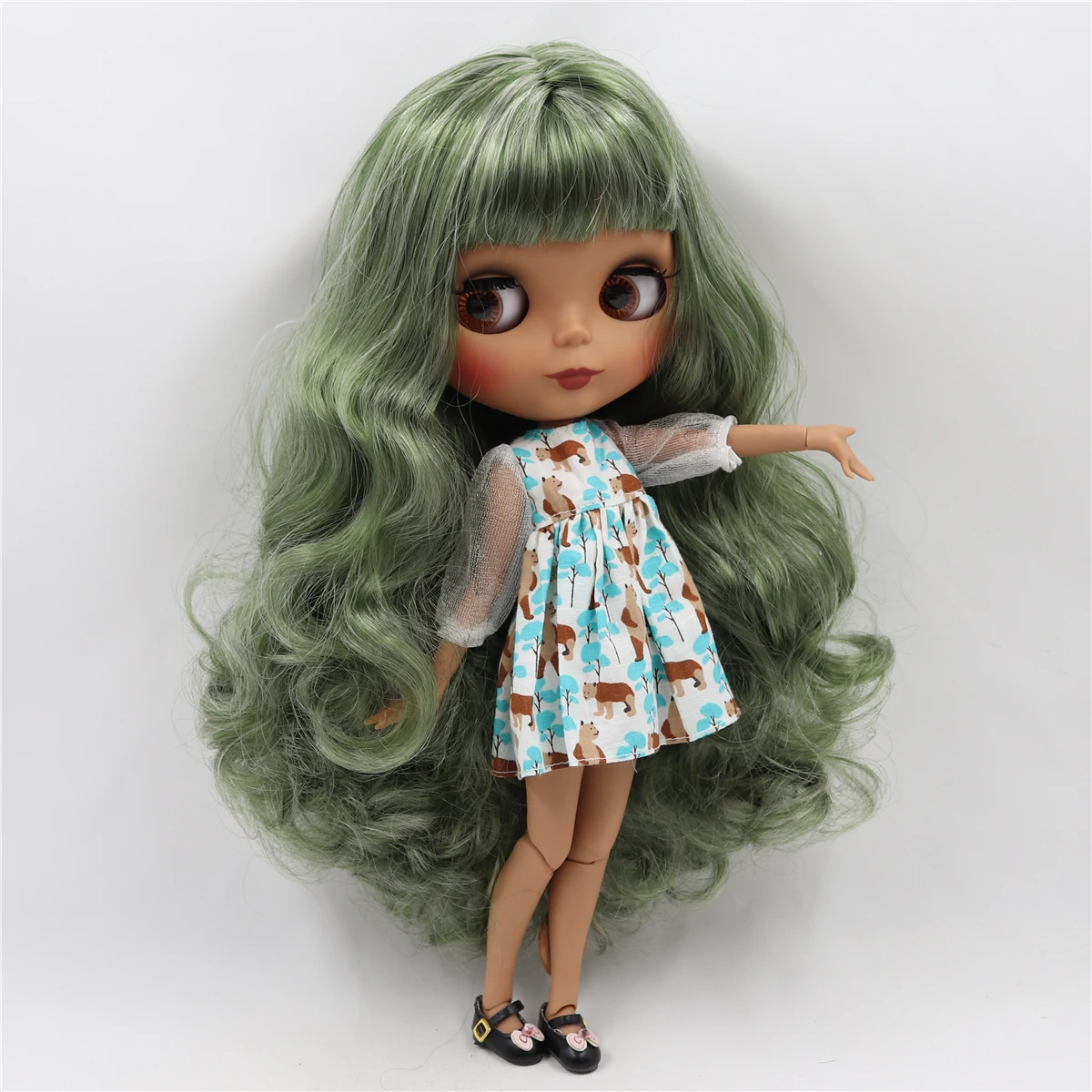 Ледяной DBS Blyth кукольные 1/6 bjd acticulated кукла шарнирное тело зеленый микс седые