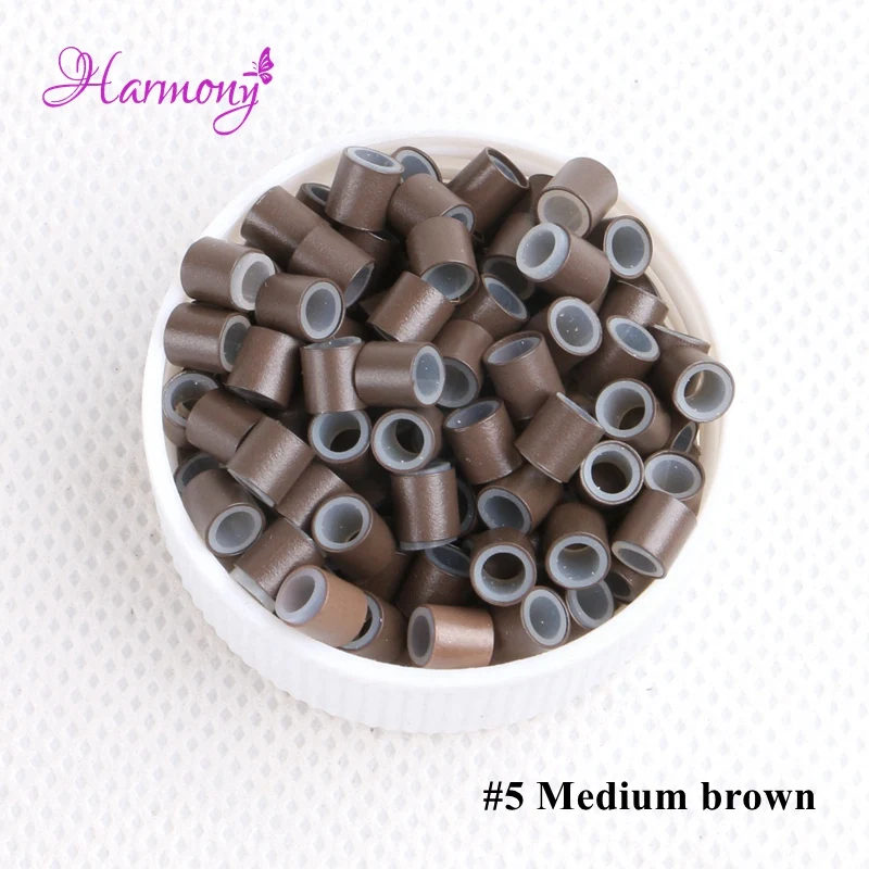 Силиконовые медные микро кольца Harmony Plus Hair 1000 шт. 4 0*3 0*4 0 ММ звенья/бусины/трубки