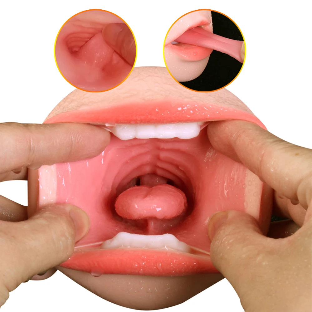 Реалистичная оральная 3D Глубокая глотка с языком анальный секс вибратор мужской - Фото №1