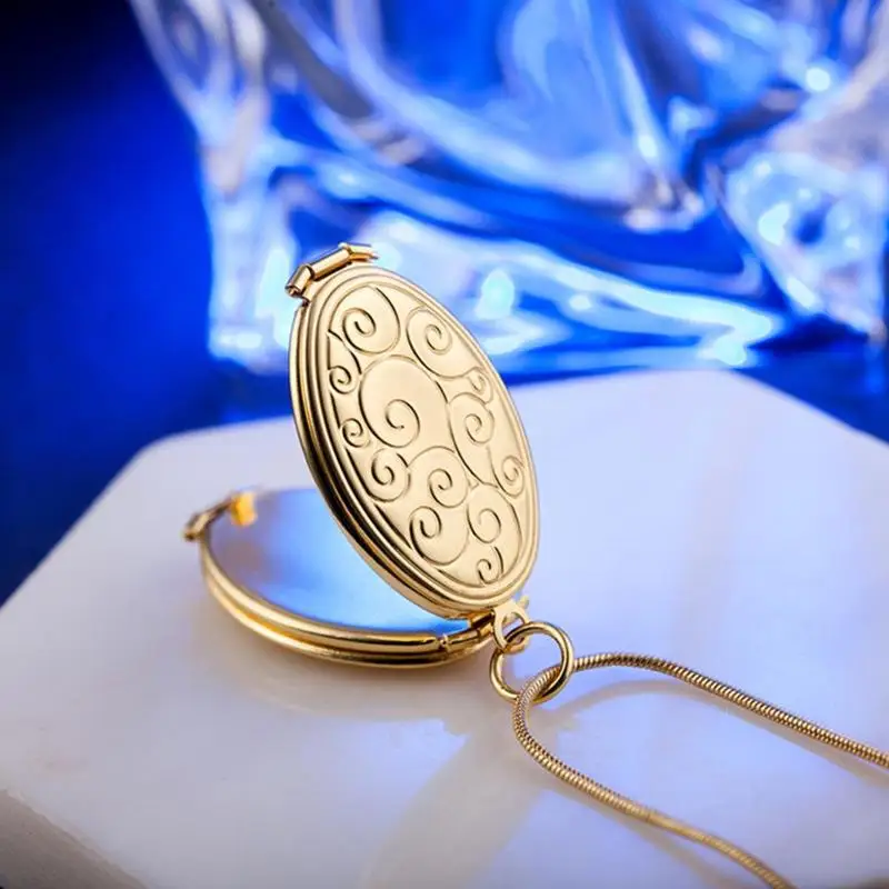 Модный серебряный узор кулон с фото ожерелье длинной цепочкой для женщин Lover Fold