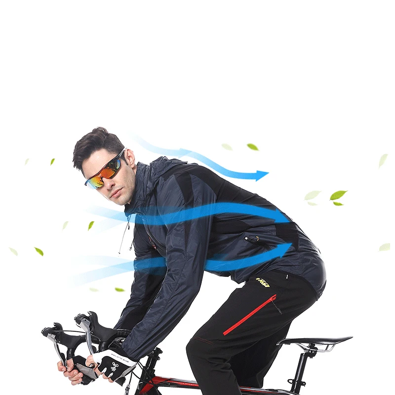 Ветровка мужская демисезонная с капюшоном и защитой от ветра|cycling wind jacket|windproof