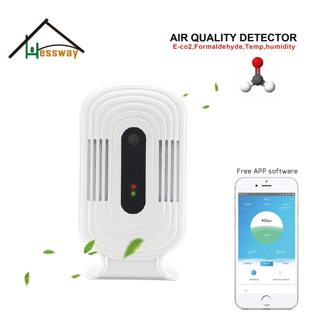 

USB 5V1A Power Temperature and humidity smart WIFI gas analyzer CO2 HCHO TVOC monitor detector for Gas formaldehyde