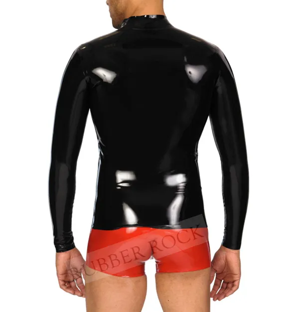 

0.6mm Latex Jaket Coat Latex Men's Zip Shirt (NO Shorts)
