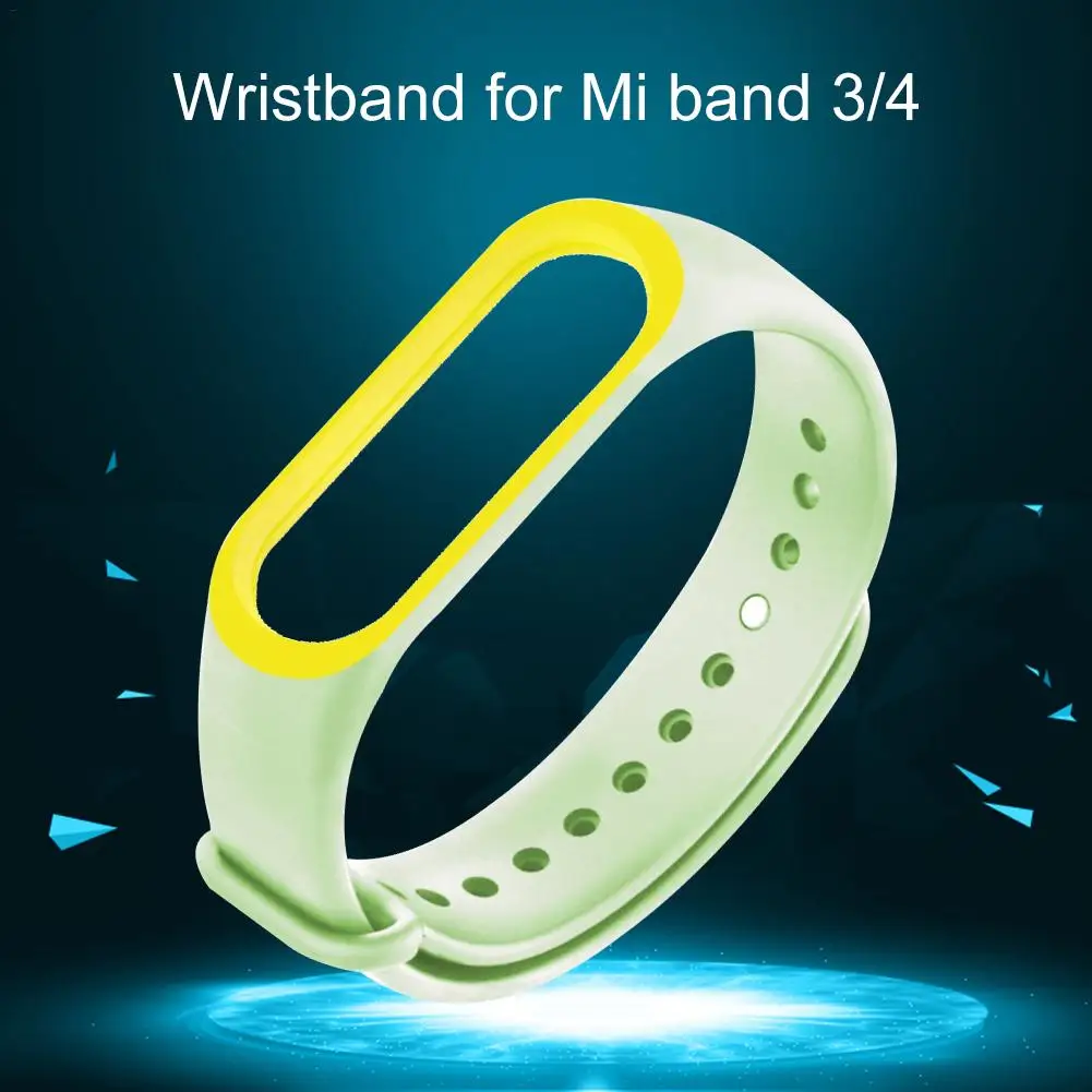 Двухцветный светящийся браслет для Xiaomi Mi Band 3/4 умный Браслет универсальный