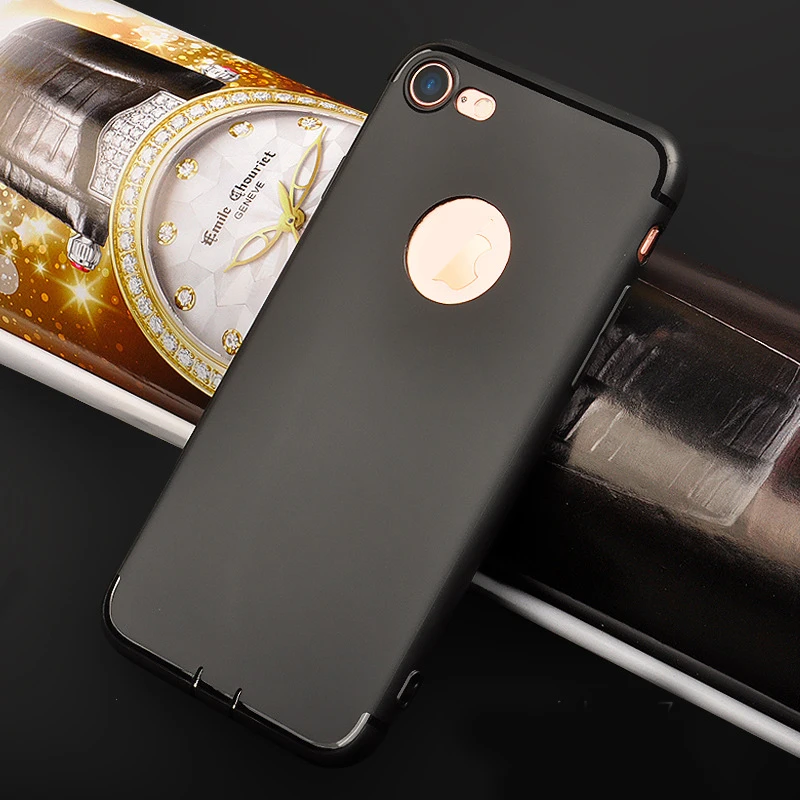 Ультра тонкий мягкий силиконовый чехол из ТПУ для iPhone 7 6 6S Plus 5 5S 5SE 360 Полный чехол матовый черный силиконовый чехол для мобильного телефона s