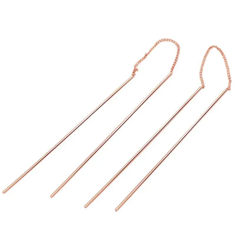 MxGxFam Long Line Drop Earrings for Women Fashion Jewelry 2019 Rose Gold Color Lead Free keep | Украшения и аксессуары