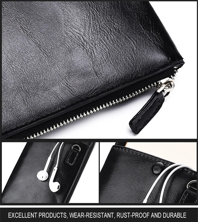 SOUTH GOOSE Men Wallet Soft PU Leather Luxury Brand Men Zipper Wallets Male Casual Long Purse Wallet Clutch Bag Women Coin Purse