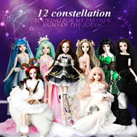 dbs mm girl 12 constellations dolls bjd with clothes shoes stand 14 joint body it suitable for toy gift girl