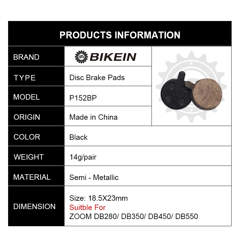 BIKEIN 1 пара MTB велосипедные полимерные дисковые Тормозные колодки для ZOOM DB280 DB550 DB450