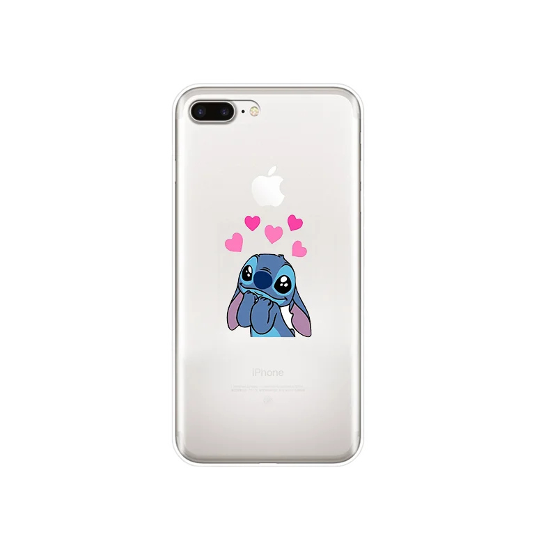 Силиконовый мягкий ТПУ чехол для телефона Disneys Stitch Apple iPhone X XR XS MAX 7 8 7plus 6 6S Plus 5 5S